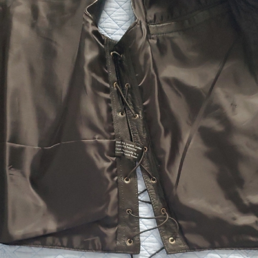 "U.S.A. LEATHER" Black Leather Vest, Size XXL - Picture 8 of 11